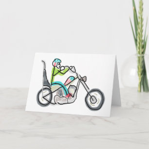 Tarjeta Motocicleta Chopper Stickman