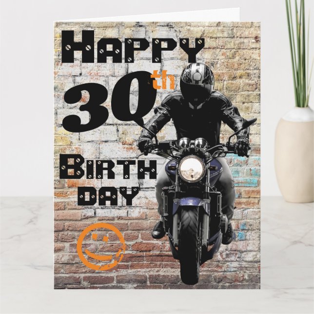 Tarjeta Motocicleta 'Cumpleaños 30 aún lo tiene (Anverso)