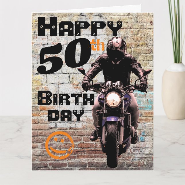 Tarjeta Motocicleta 'Cumpleaños 50 aún lo tiene (Anverso)