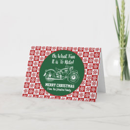 Tarjeta Motocicleta de los navidades Oh Qué Fun Snowflake