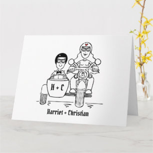 Tarjeta Motocicleta personalizada + Boda Sidecar