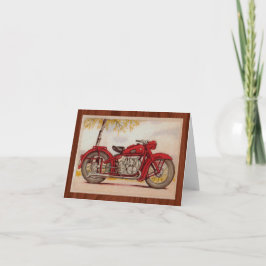 Tarjeta Motocicleta roja vintage