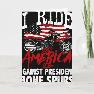 Tarjeta Motociclista anti Trump resiste contra espuelas ós