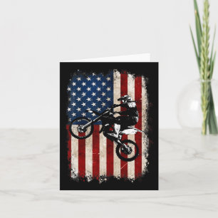 Tarjeta Motociclista de la bandera estadounidense de motoc