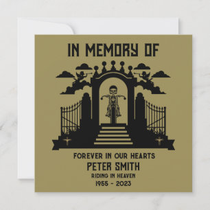Tarjeta Motociclista en memoria funeral de un motorista