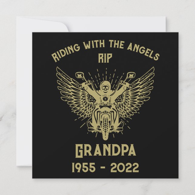 Tarjeta Motociclista Funeral En Memoria (Anverso)