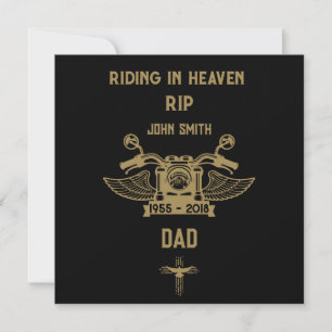 Tarjeta Motociclista Motero Funeral En Memoria