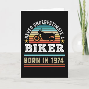 Tarjeta Motociclista nacido en 1974 50 cumpleaños Motocicl