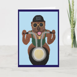 Tarjeta Motociclista Pit Bull en moto