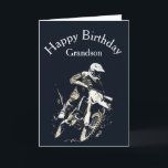 Tarjeta Motocross Grandson Birday Sport Motorcycle Race<br><div class="desc">Motocross Carreras de motocicleta deportiva competitiva nieto de cumpleaños</div>
