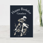 Tarjeta Motocross Grandson Birday Sport Motorcycle Race<br><div class="desc">Motocross Carreras de motocicleta deportiva competitiva nieto de cumpleaños</div>