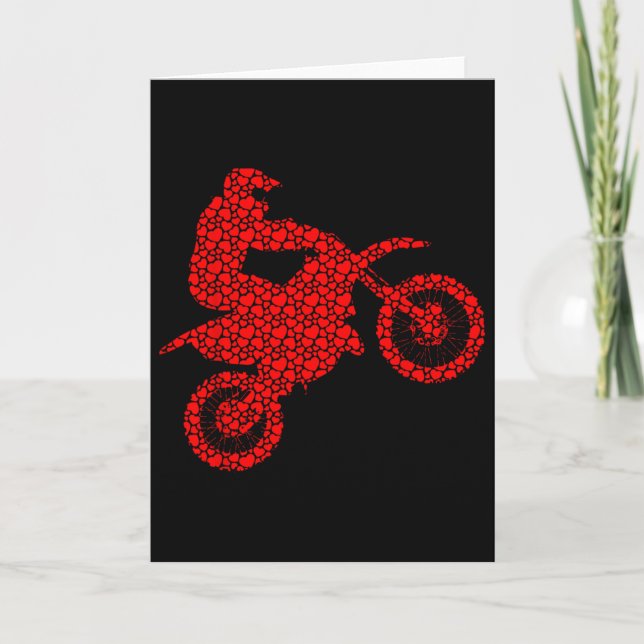 Tarjeta Motocross Lovers Valentine Hearts Love Dirt Bike S (Anverso)
