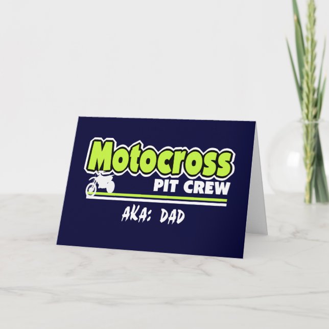 Tarjeta Motocross Pit Crew Dad (Anverso)