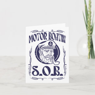 Tarjeta Motor Boating Sob Funny Motobarco Capitán Humor Ow