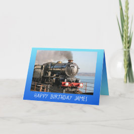 Tarjeta Motor de vapor de época feliz cumpleaños personali