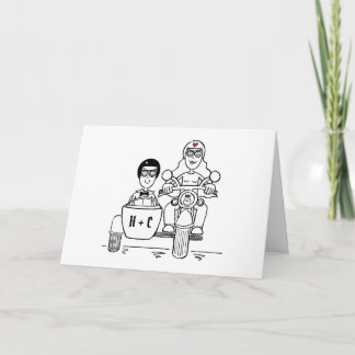 Tarjeta Motorbike and Sidecar Wedding
