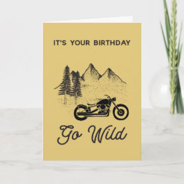 Tarjeta Motorcycle Birthday Go Wild vintage look
