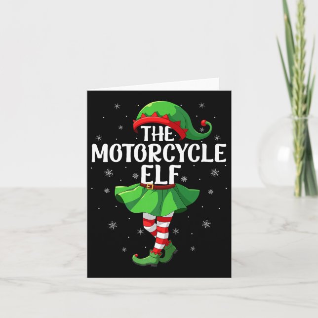 Tarjeta Motorcycle Elf Christmas Girls Women Elf Squad Xma (Anverso)