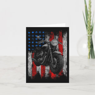 Tarjeta Motorcycle Graphic Mens Biker Bandera Americana