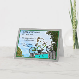 TARJETA "MOTORISTA DESCONOCIDO DE HALLOWEEN HUMOR/THE "