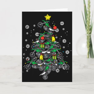 Tarjeta Motos de cross árbol de Navidad Xmas hombres chico
