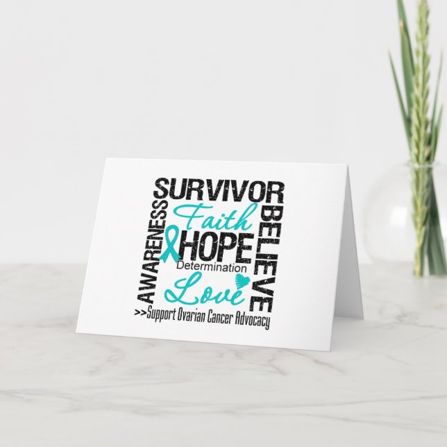 Tarjeta Motto para los supervivientes del cáncer de ovario (Anverso)
