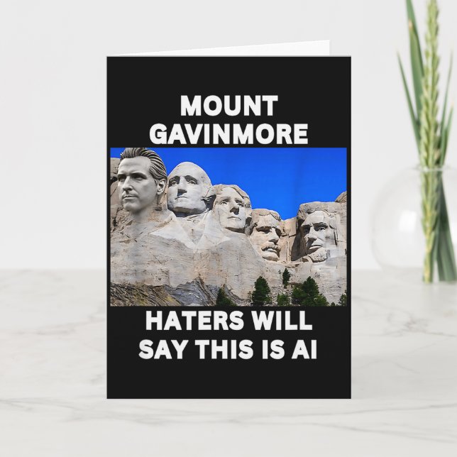 Tarjeta Mount Gavinmore Funny Gavin Newsom Trolling Trump  (Anverso)