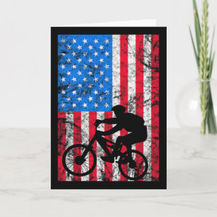 Tarjeta Mountain Bike Downhill - Bandera Americana De EE.
