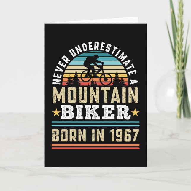 Tarjeta Mountain Biker nacido en 1967 60th Birthday Gift M (Anverso)