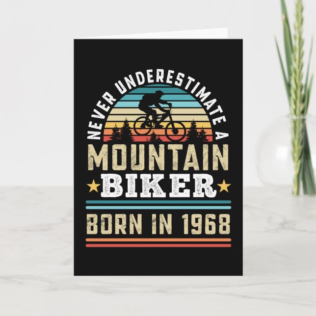 Tarjeta Mountain Biker nacido en 1968 60th Birthday Gift M (Anverso)