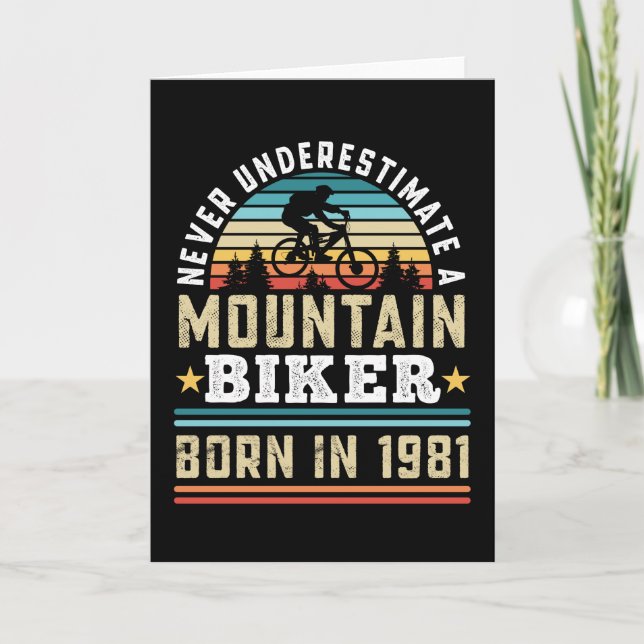 Tarjeta Mountain Biker nacido en 1981 40th Birthday Gift M (Anverso)
