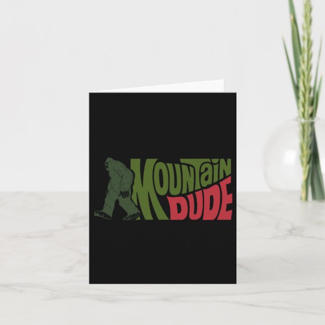 Tarjeta Mountain Dude Funny Bigfoot Sasquatch Paseos (Anverso)