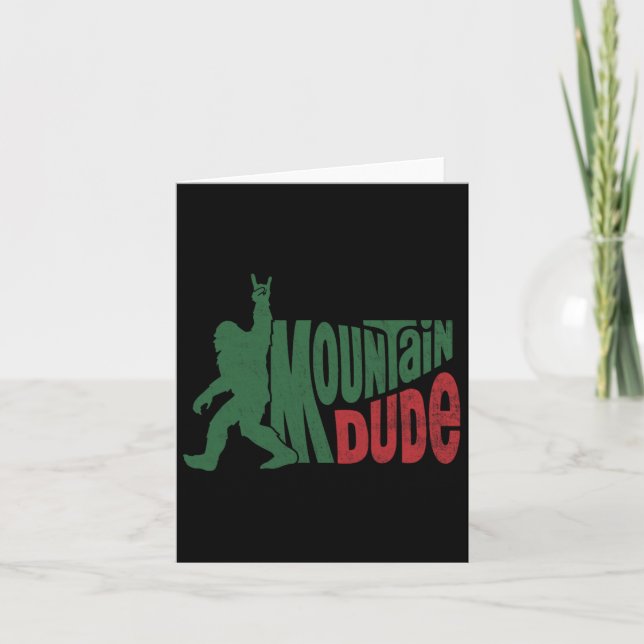 Tarjeta Mountain Dude Funny Bigfoot Sasquatch Paseos (Anverso)