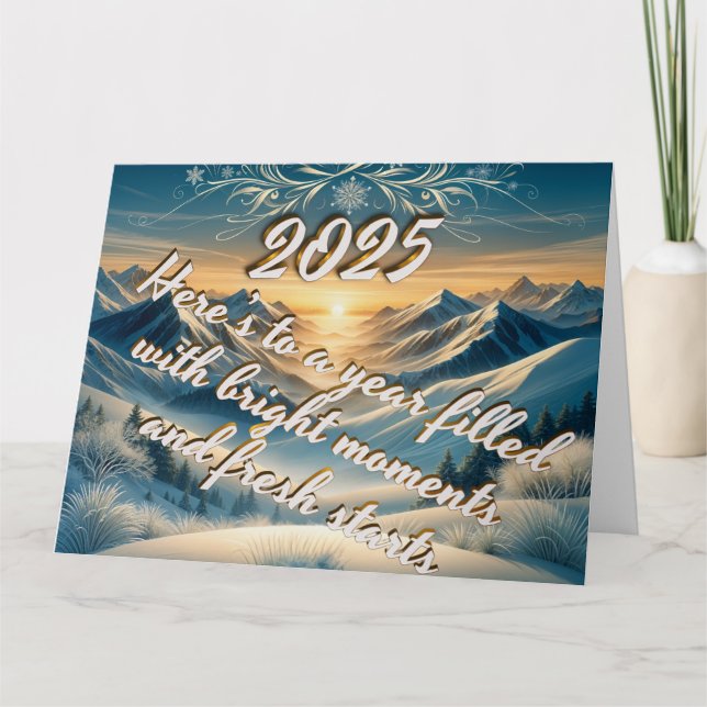 Tarjeta Mountain Horizons 2025: con mensaje personalizado (Anverso)