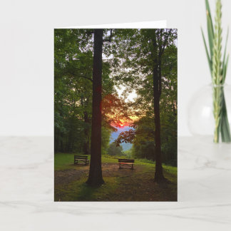 Tarjeta mountain sunset greeting card (blank inside)