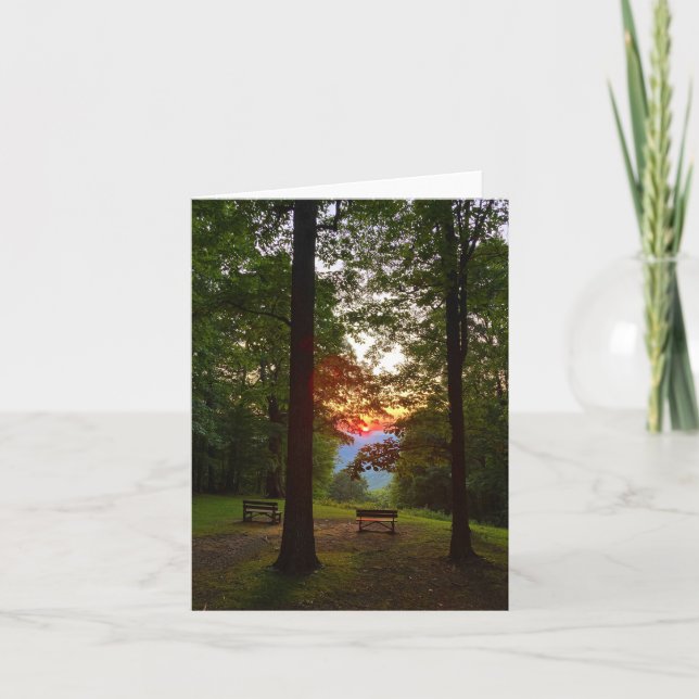 Tarjeta mountain sunset notecard (blank inside) (Anverso)