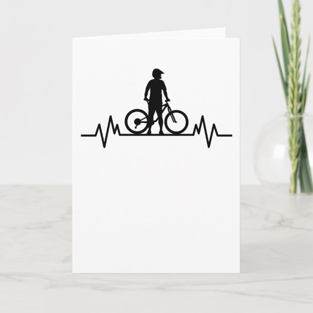 Tarjeta Mountainbike Heartbeat Mountain Bike Cycling Gift (Anverso)