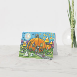 Tarjeta MOUSE HOUSE HALLOWEEN NOTE CARTA EN blanco