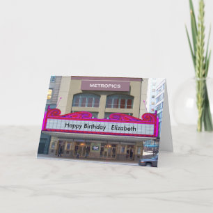 Tarjeta Movie Marquee Birthday Card  personalize it