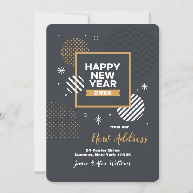Tarjeta móvil de la invitación de la Feliz Año (Anverso)