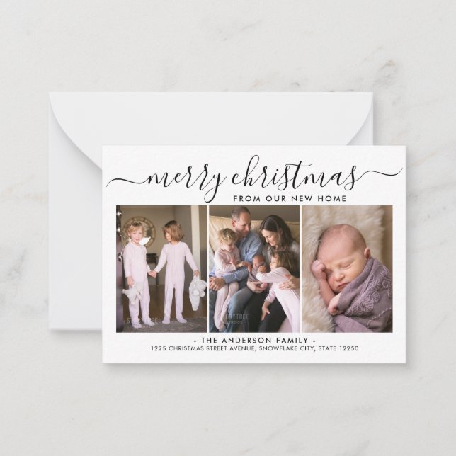 Tarjeta móvil para ferias navideñas 3 fotográficas (Anverso)