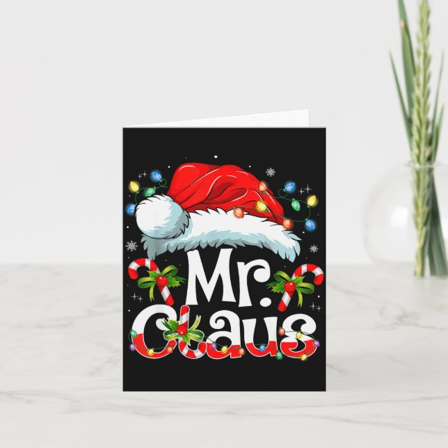 Tarjeta Mr And Mrs Claus Couples Matching Christmas Pajama (Anverso)