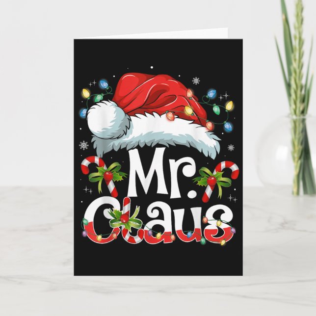 Tarjeta Mr And Mrs Claus Couples Matching Christmas Pajama (Anverso)