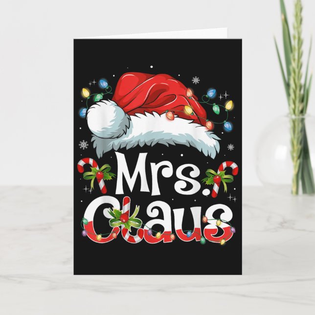 Tarjeta Mr And Mrs Claus Couples Matching Christmas Pajama (Anverso)