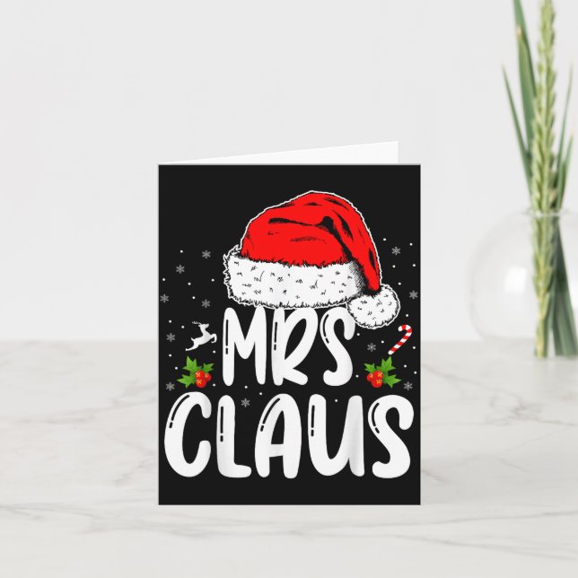 Tarjeta Mr And Mrs Claus Couples Matching Christmas Santa  (Anverso)