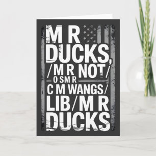 Tarjeta MR Ducks Chiste Fonético Divertido Americano Angus