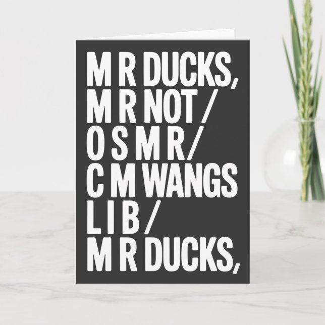 Tarjeta MR Ducks Funny Phonetic Joke Southern Humor Gift (Anverso)