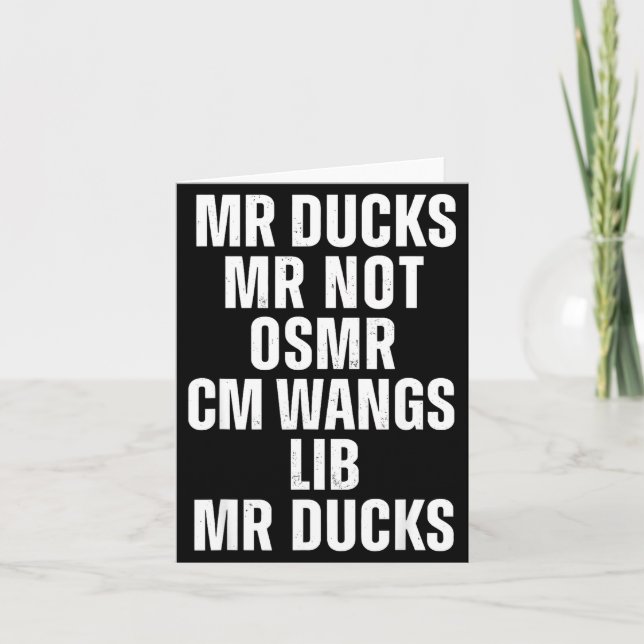 Tarjeta Mr Ducks Mr Not Duck Joke Phonetic Puzzle  (Anverso)