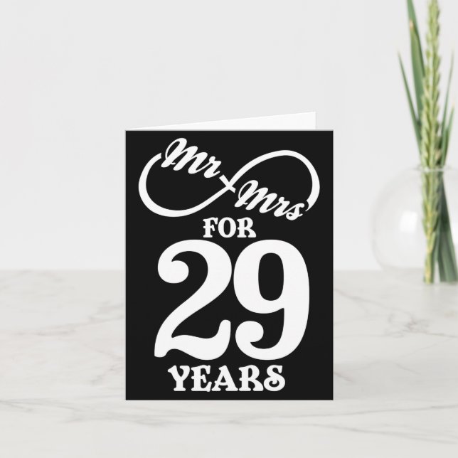 Tarjeta Mr Mrs For 29 Years 29th Wedding Anniversary  (Anverso)