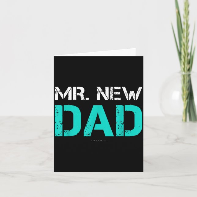 Tarjeta Mr. New Dad . Funny New Dad Tee Shirts  (Anverso)